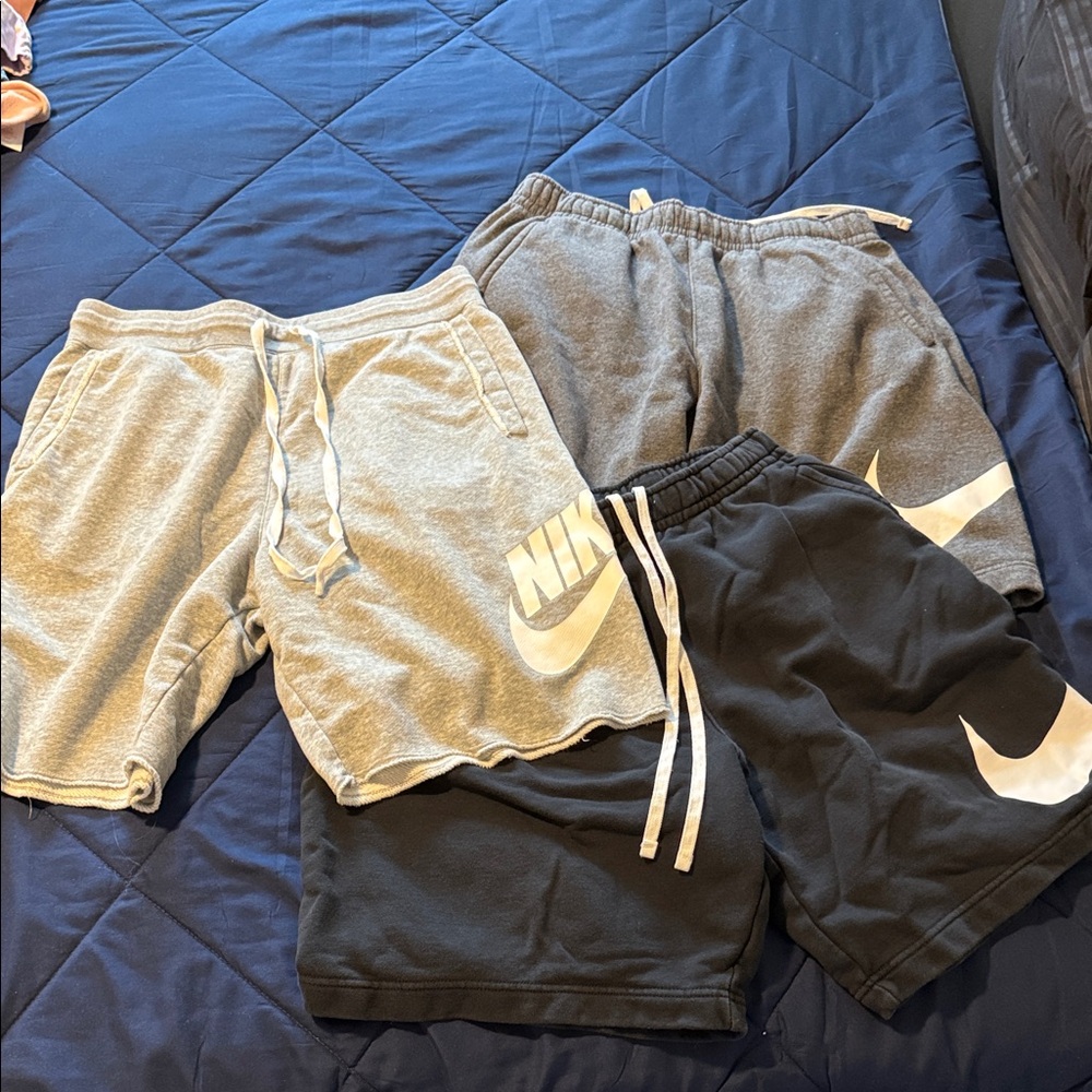 Nike Kids' Gray and Black Shorts Trio